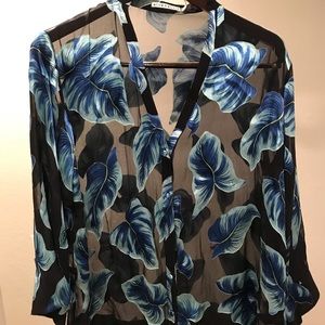 Alice + Olivia Button down top with wrap